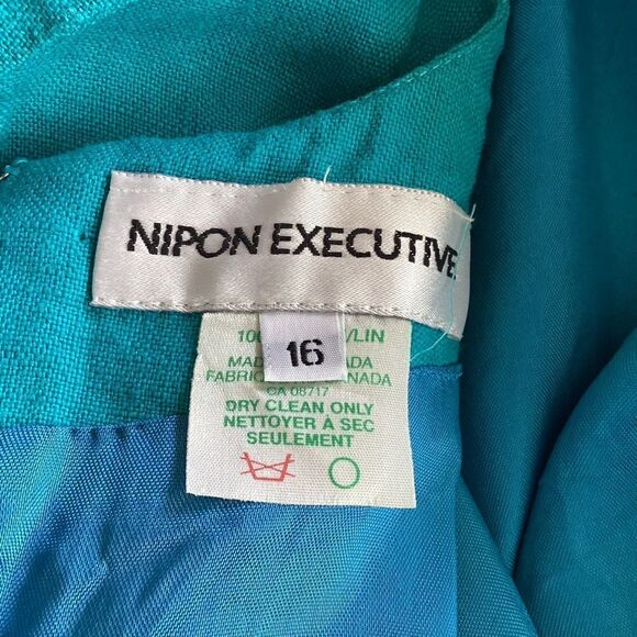 Vintage Nipon Executive size 16 linen dress. 0609 - Picture 9 of 9